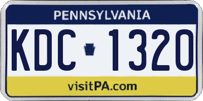 PA license plate KDC1320