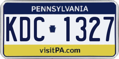 PA license plate KDC1327