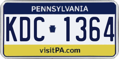 PA license plate KDC1364