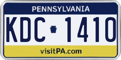 PA license plate KDC1410
