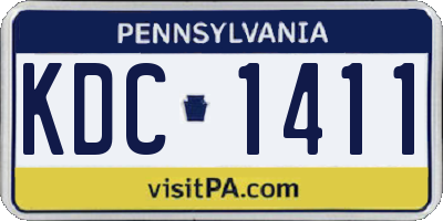 PA license plate KDC1411