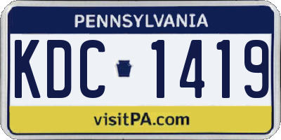 PA license plate KDC1419