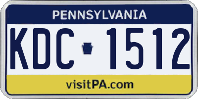 PA license plate KDC1512