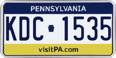 PA license plate KDC1535