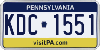 PA license plate KDC1551