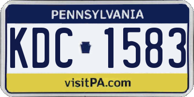 PA license plate KDC1583