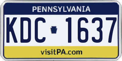 PA license plate KDC1637
