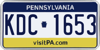 PA license plate KDC1653
