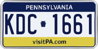 PA license plate KDC1661