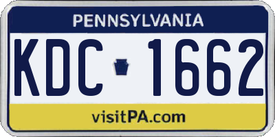 PA license plate KDC1662