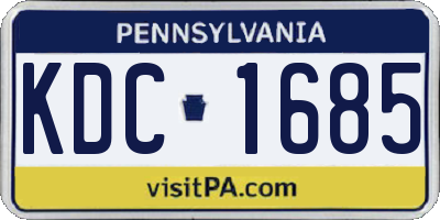 PA license plate KDC1685