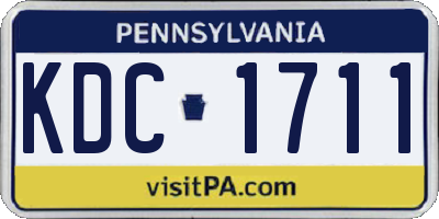 PA license plate KDC1711