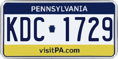 PA license plate KDC1729