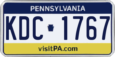 PA license plate KDC1767
