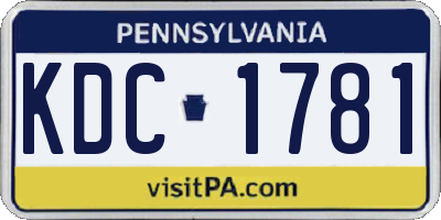 PA license plate KDC1781