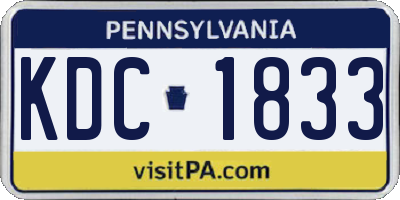 PA license plate KDC1833