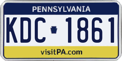 PA license plate KDC1861