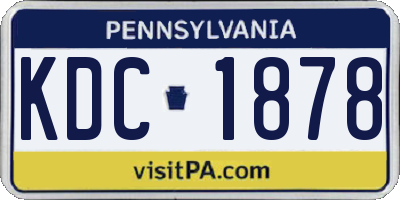 PA license plate KDC1878