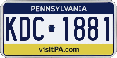 PA license plate KDC1881