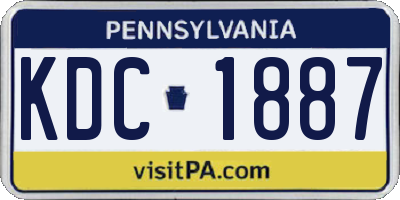 PA license plate KDC1887