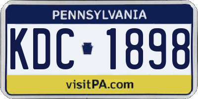 PA license plate KDC1898