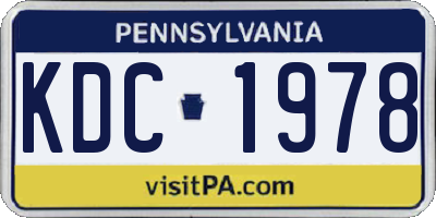PA license plate KDC1978