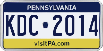 PA license plate KDC2014