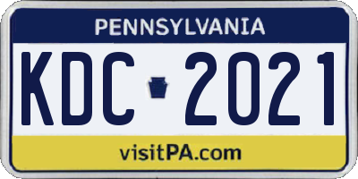 PA license plate KDC2021