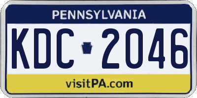 PA license plate KDC2046