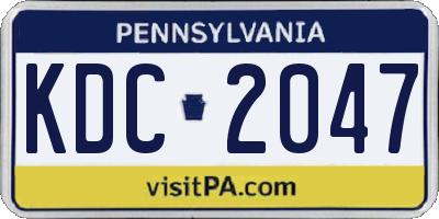 PA license plate KDC2047