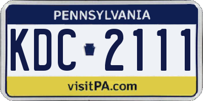PA license plate KDC2111