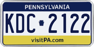 PA license plate KDC2122