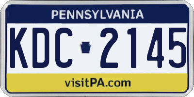 PA license plate KDC2145