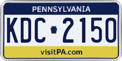 PA license plate KDC2150