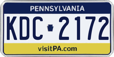 PA license plate KDC2172