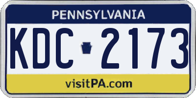 PA license plate KDC2173