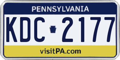 PA license plate KDC2177