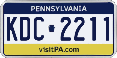PA license plate KDC2211