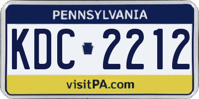 PA license plate KDC2212