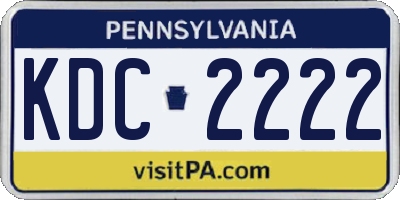 PA license plate KDC2222