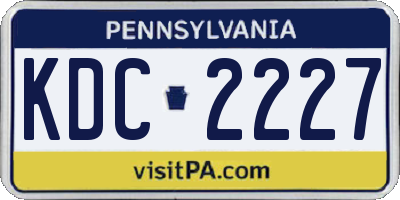 PA license plate KDC2227