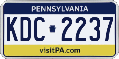 PA license plate KDC2237