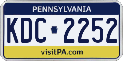 PA license plate KDC2252