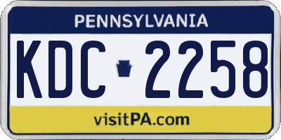 PA license plate KDC2258