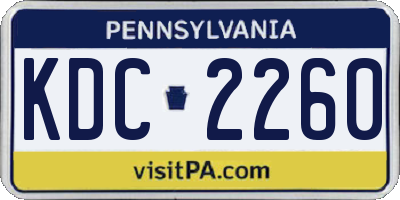 PA license plate KDC2260