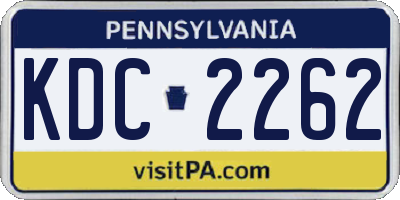 PA license plate KDC2262