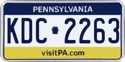 PA license plate KDC2263