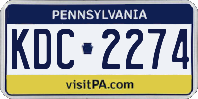PA license plate KDC2274