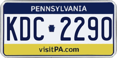 PA license plate KDC2290