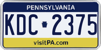 PA license plate KDC2375